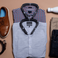 SnapCollar attached to shirt with a wrinkled collar